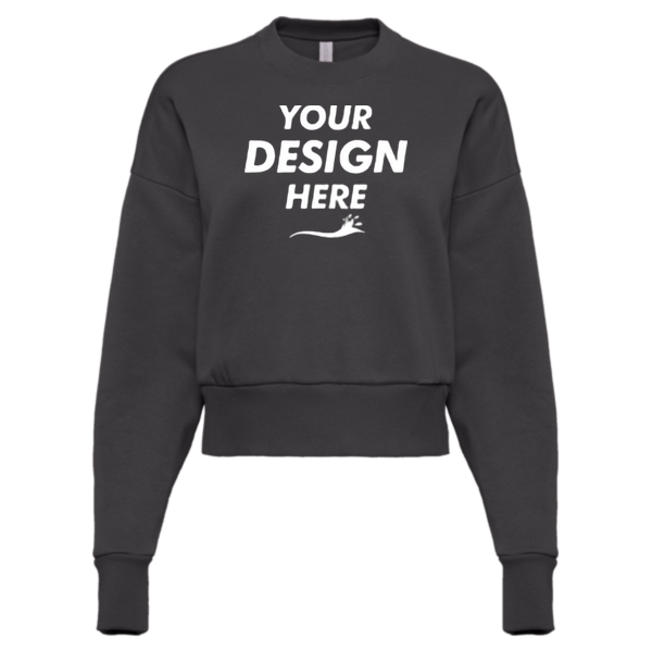 Next Level Apparel Women's Heavyweight Crewneck Sweatshirt, Graphite Black, Front view, Mockup