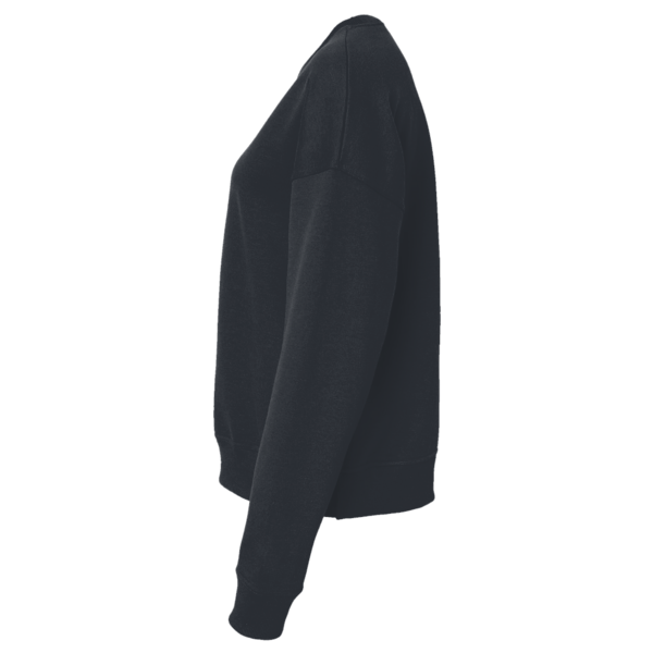 Next Level Apparel Women's Heavyweight Crewneck Sweatshirt, Graphite Black, Left Sleeve view