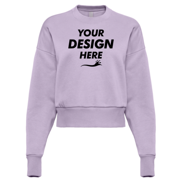 Next Level Apparel Women's Heavyweight Crewneck Sweatshirt, Lavender, Front view, Mockup