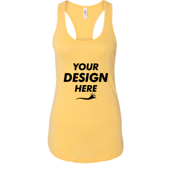Next Level Apparel Women's Ideal Racerback Tank, Banana Cream, Front view, Mockup