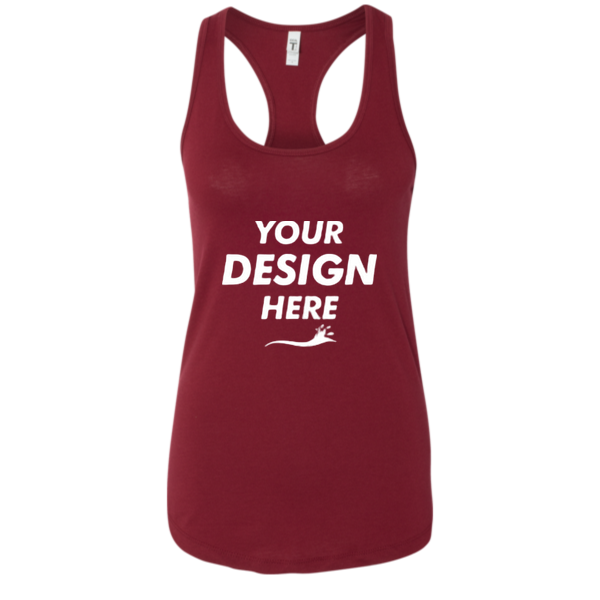 Next Level Apparel Women's Ideal Racerback Tank, Cardinal, Front view, Mockup