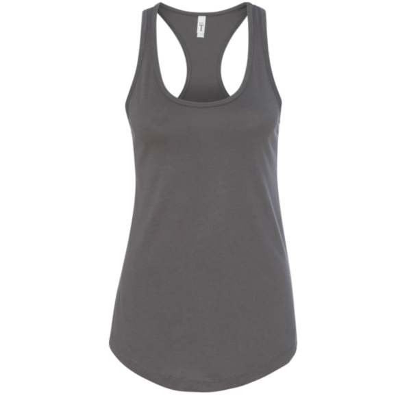 Next Level Apparel Women's Ideal Racerback Tank, Dark Grey, Front view