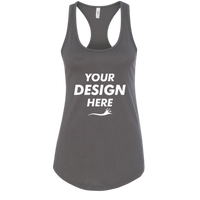 Next Level Apparel Women's Ideal Racerback Tank, Dark Grey, Front view, Mockup