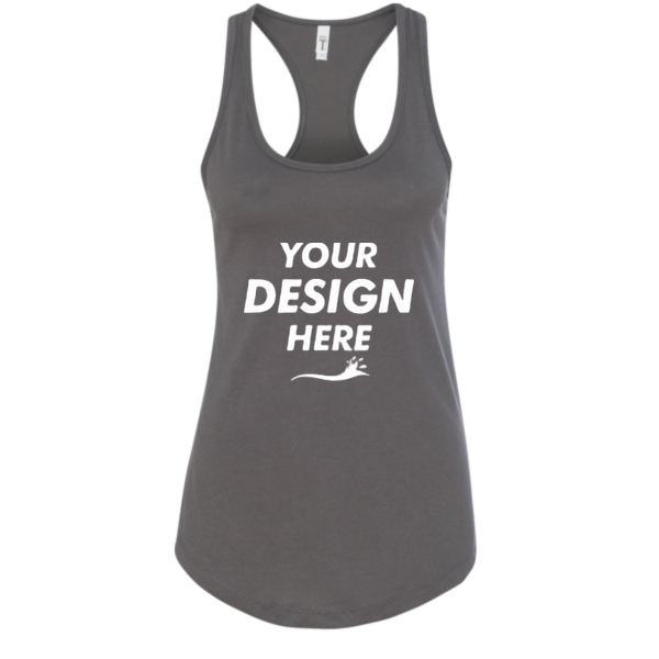 Next Level Apparel Women's Ideal Racerback Tank, Dark Grey, Front view, Mockup