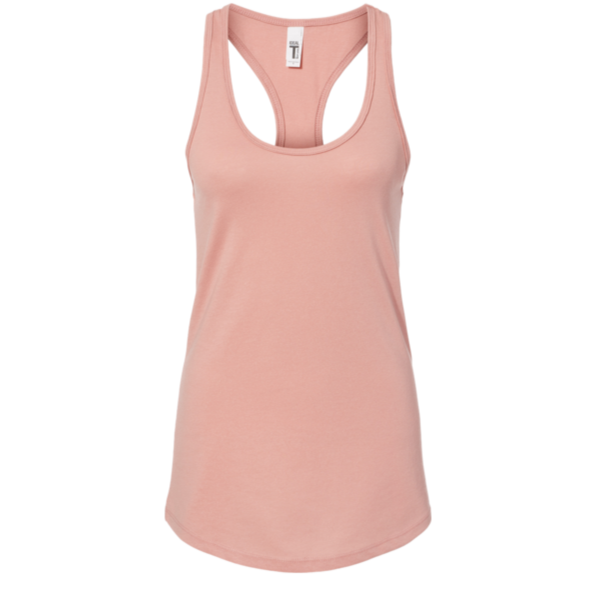 Next Level Apparel Women's Ideal Racerback Tank, Desert Pink, Front view