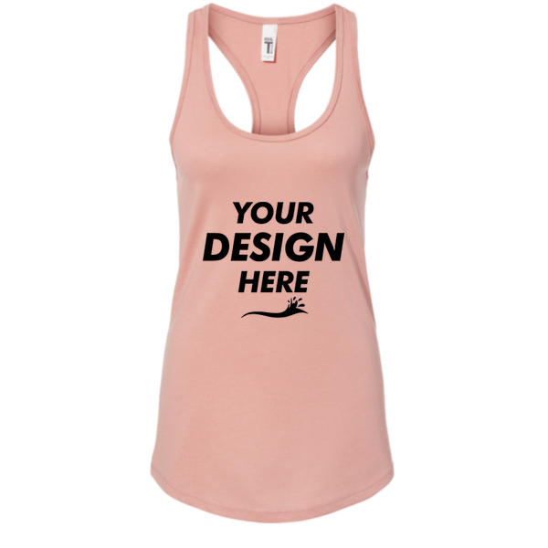 Next Level Apparel Women's Ideal Racerback Tank, Desert Pink, Front view, Mockup