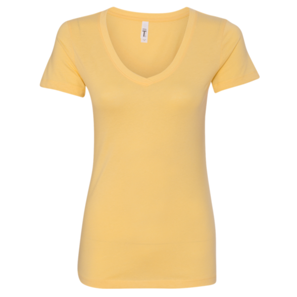 Next Level Apparel Women's Ideal V-Neck T-Shirt, Banana Cream, Front view