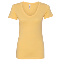 Next Level Apparel Women's Ideal V-Neck T-Shirt, Banana Cream, Front view