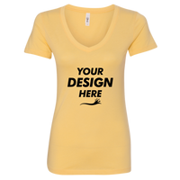 Next Level Apparel Women's Ideal V-Neck T-Shirt, Banana Cream, Front view, Mockup