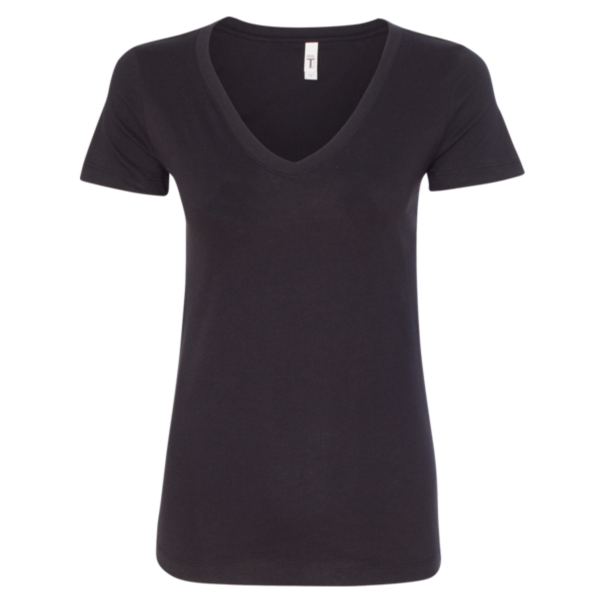 Next Level Apparel Women's Ideal V-Neck T-Shirt, Black, Front view