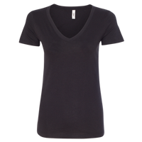 Next Level Apparel Women's Ideal V-Neck T-Shirt, Black, Front view