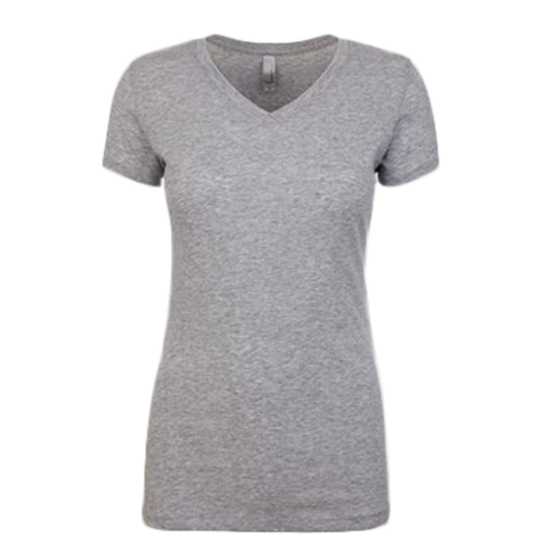Next Level Apparel Women's Ideal V-Neck T-Shirt, Heather Grey, Front view