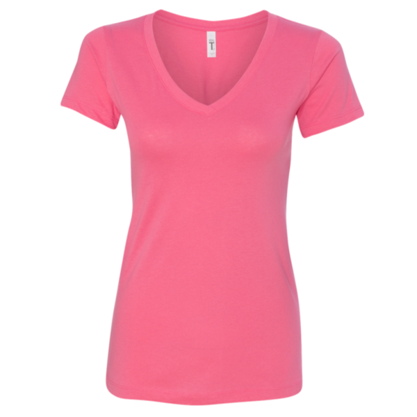 Next Level Apparel Women's Ideal V-Neck T-Shirt, Hot Pink, Front view