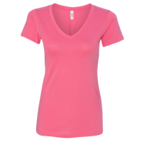 Next Level Apparel Women's Ideal V-Neck T-Shirt, Hot Pink, Front view
