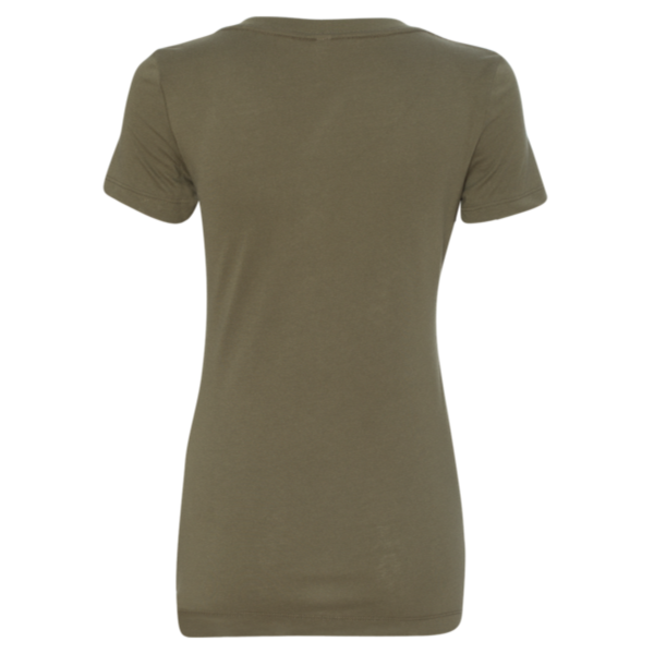 Next Level Apparel Women's Ideal V-Neck T-Shirt, Military Green, Back view