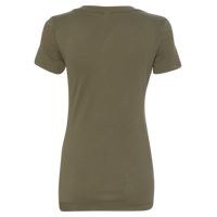 Next Level Apparel Women's Ideal V-Neck T-Shirt, Military Green, Back view