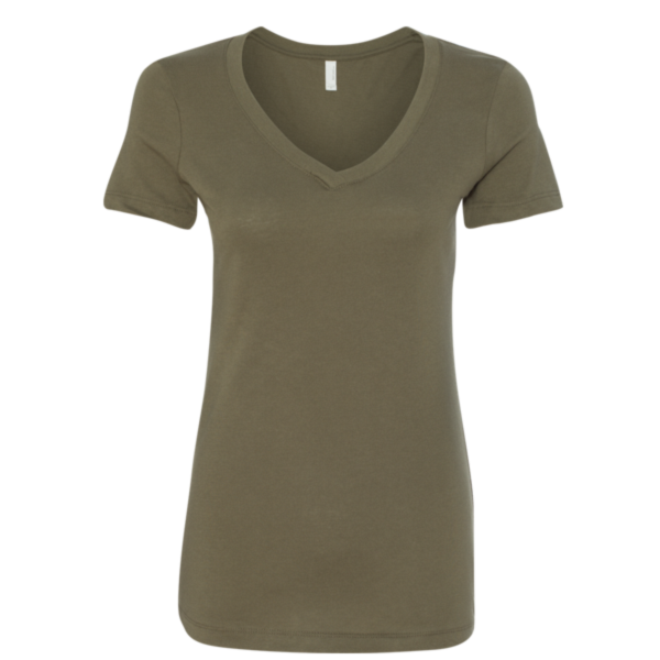 Next Level Apparel Women's Ideal V-Neck T-Shirt, Military Green, Front view