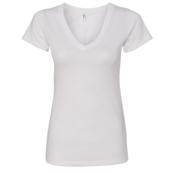 Next Level Apparel Women's Ideal V-Neck T-Shirt, White, Front view