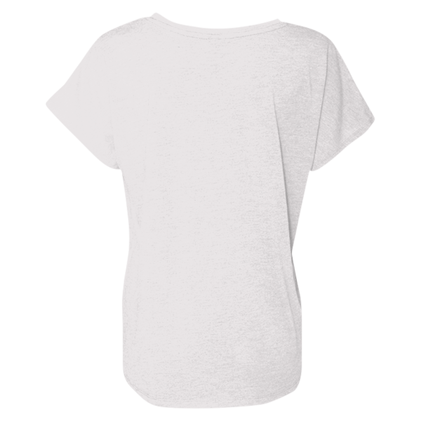 Next Level Apparel Women’s Triblend Dolman T-Shirt, Heather White, Back view