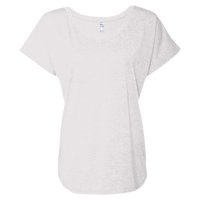 Next Level Apparel Women’s Triblend Dolman T-Shirt, Heather White, Front view