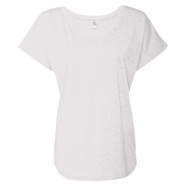Next Level Apparel Women’s Triblend Dolman T-Shirt, Heather White, Front view