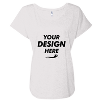 Next Level Apparel Women’s Triblend Dolman T-Shirt, Heather White, Front view, Mockup