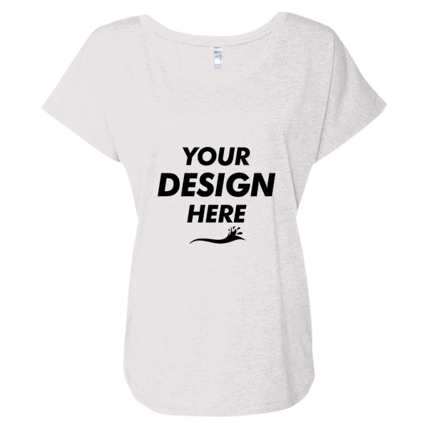 Next Level Apparel Women’s Triblend Dolman T-Shirt, Heather White, Front view, Mockup