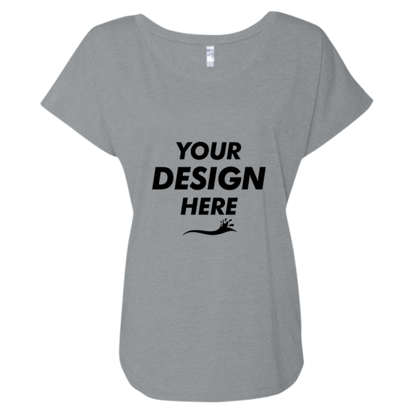 Next Level Apparel Women’s Triblend Dolman T-Shirt, Premium Heather, Front view, Mockup
