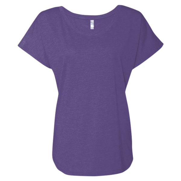 Next Level Apparel Women’s Triblend Dolman T-Shirt, Purple Rush, Front view