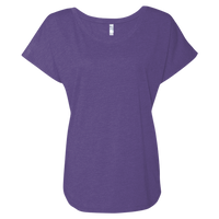 Next Level Apparel Women’s Triblend Dolman T-Shirt, Purple Rush, Front view