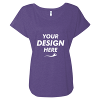 Next Level Apparel Women’s Triblend Dolman T-Shirt, Purple Rush, Front view, Mockup