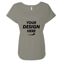 Next Level Apparel Women’s Triblend Dolman T-Shirt, Venetian Grey, Front view, Mockup