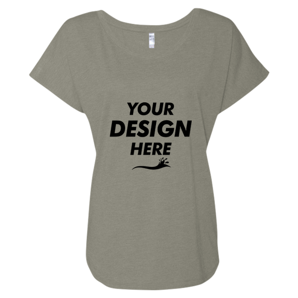 Next Level Apparel Women’s Triblend Dolman T-Shirt, Venetian Grey, Front view, Mockup