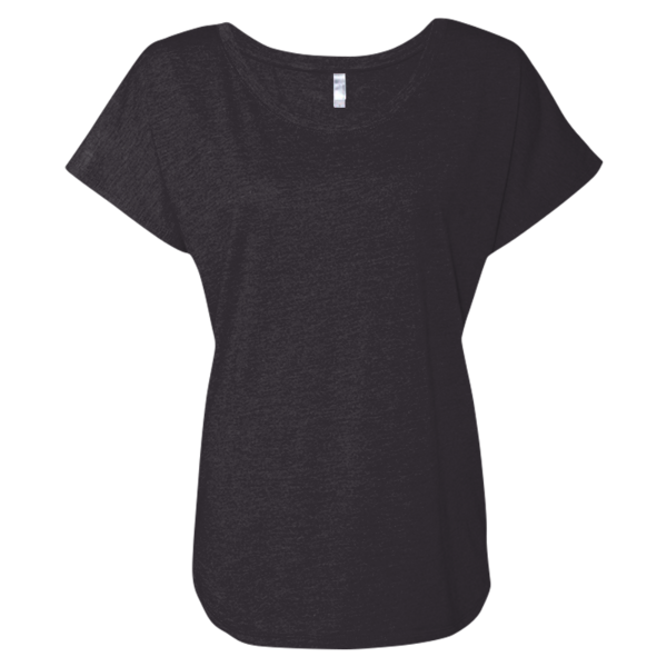 Next Level Apparel Women’s Triblend Dolman T-Shirt, Vintage Black, Front view