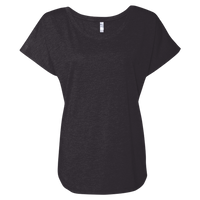 Next Level Apparel Women’s Triblend Dolman T-Shirt, Vintage Black, Front view