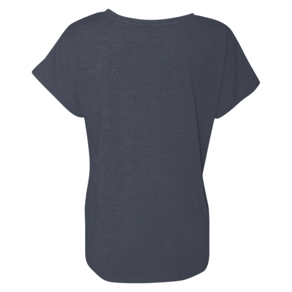 Next Level Apparel Women’s Triblend Dolman T-Shirt, Vintage Navy, Back view