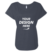 Next Level Apparel Women’s Triblend Dolman T-Shirt, Vintage Navy, Front view, Mockup