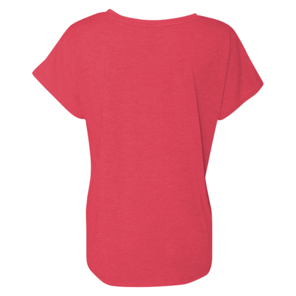 Next Level Apparel Women’s Triblend Dolman T-Shirt, Vintage Red, Back view
