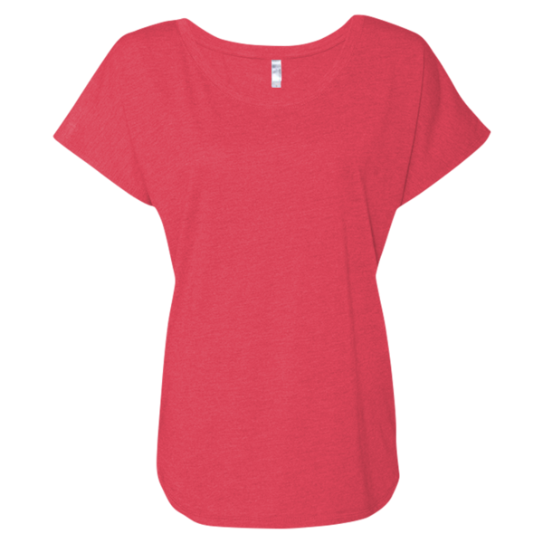 Next Level Apparel Women’s Triblend Dolman T-Shirt, Vintage Red, Front view