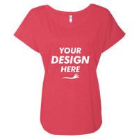 Next Level Apparel Women’s Triblend Dolman T-Shirt, Vintage Red, Front view, Mockup