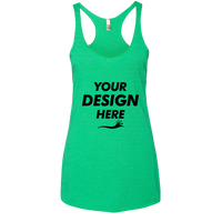 Next Level Apparel Women’s Triblend Racerback Tank, Envy, Front view, Mockup