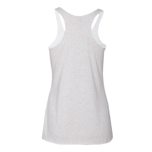 Next Level Apparel Women’s Triblend Racerback Tank, Heather White, Back view