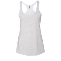 Next Level Apparel Women’s Triblend Racerback Tank, Heather White, Front view