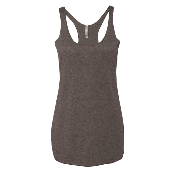 Next Level Apparel Women’s Triblend Racerback Tank, Macchiato, Front view