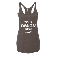 Next Level Apparel Women’s Triblend Racerback Tank, Macchiato, Front view, Mockup