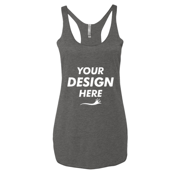 Next Level Apparel Women’s Triblend Racerback Tank, Premium Heather, Front view, Mockup