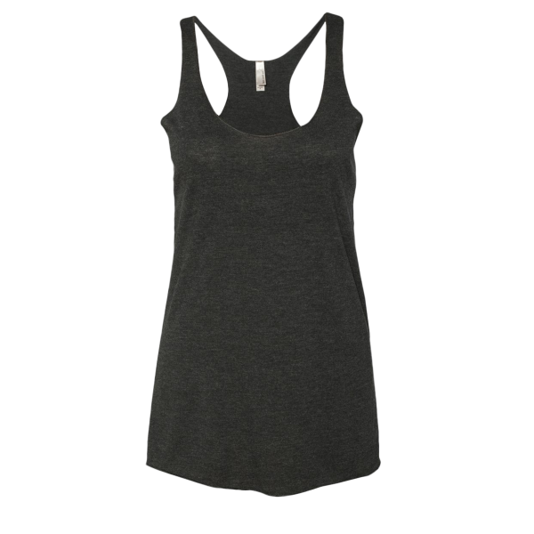Next Level Apparel Women’s Triblend Racerback Tank, Vintage Black, Front view