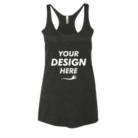 Next Level Apparel Women’s Triblend Racerback Tank, Vintage Black, Front view, Mockup