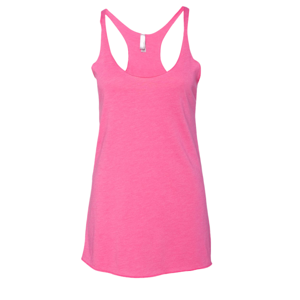 Next Level Apparel Women’s Triblend Racerback Tank, Vintage Pink, Front view