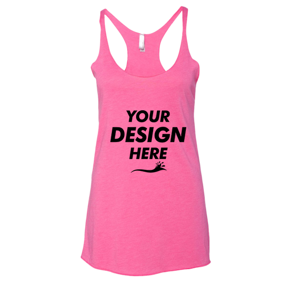 Next Level Apparel Women’s Triblend Racerback Tank, Vintage Pink, Front view, Mockup